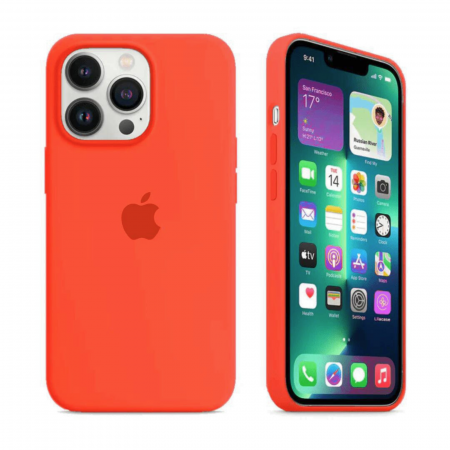 Husa din Silicon pentru iPhone 14 Pro, Orange-New [2]