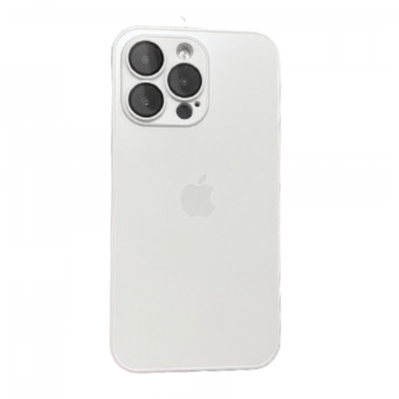 IPHONE 11 - Husa din Sticla si Silicon cu Protectie Lentile Camera pentru iPhone 11, Alb Perlat-Mat