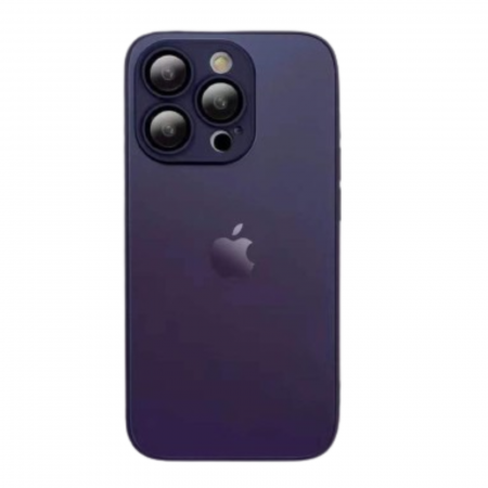 IPHONE 13 PRO - Husa din Sticla si Silicon cu Protectie Lentile Camera pentru iPhone 13 Pro, Deep Purple-Mat