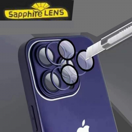 Husa din Sticla si Silicon cu Protectie Lentile Camera pentru iPhone 14 Pro Max, Navy Blue-Mat [8]