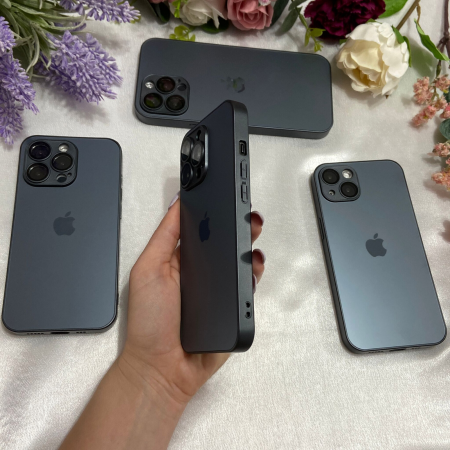 Husa pentru iPhone 12, AG Glass MagSafe, Sticla si Silicon cu Protectie Lentile Camera, Negru Grafit - Mat [3]