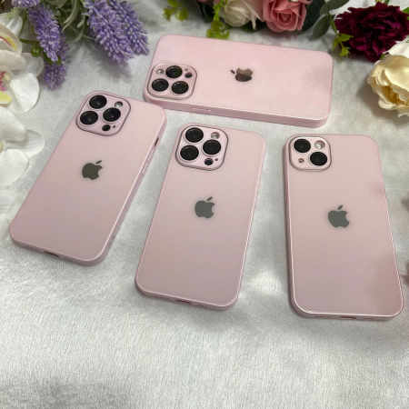 Husa din Sticla si Silicon cu Protectie Lentile Camera pentru iPhone 11 Pro, Pink-Glossy [5]