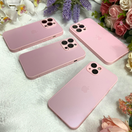 Husa din Sticla si Silicon cu Protectie Lentile Camera pentru iPhone 11 Pro Max, Pink-Mat [5]