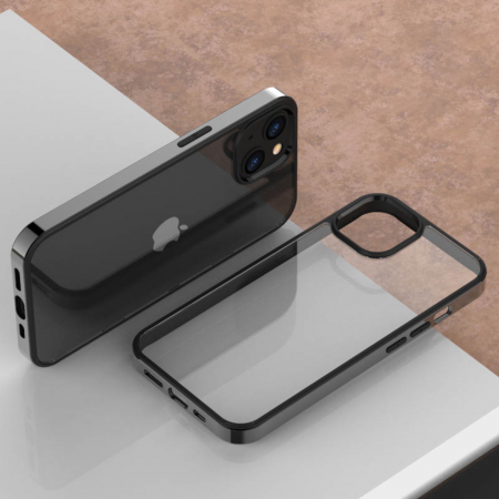IPHONE 14 - Husa Electroplated Frame pentru iPhone 14, Black
