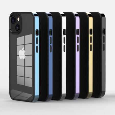Husa Electroplated Frame pentru iPhone 14, Black [3]