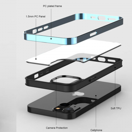 Husa Electroplated Frame pentru iPhone 13 Pro, Gold [6]