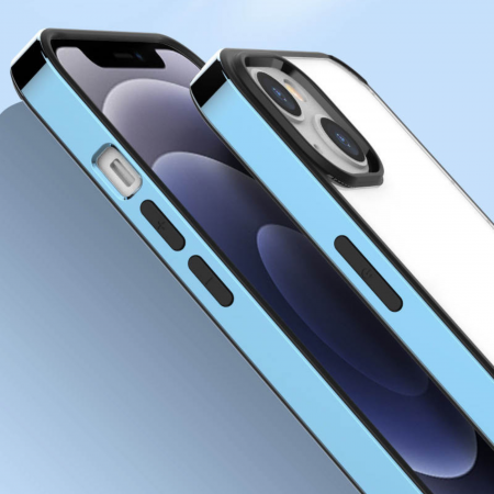 Husa Electroplated Frame pentru iPhone 14 Plus, Sierra Blue [2]