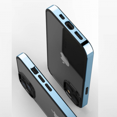 Husa Electroplated Frame pentru iPhone 14 Plus, Sierra Blue [6]