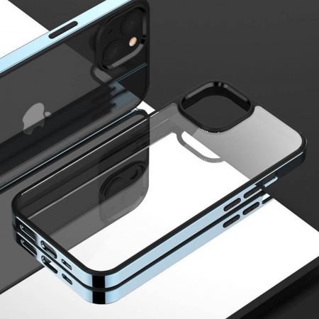 Husa Electroplated Frame pentru iPhone 14 Plus, Sierra Blue [5]
