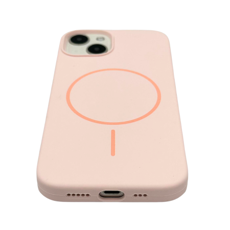Husa iPhone 14 din Silicon cu Microfibra la Interior si MagSafe, Pink [1]