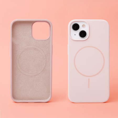 Husa iPhone 12/ 12 Pro din Silicon cu Microfibra la Interior si MagSafe, Pink [8]