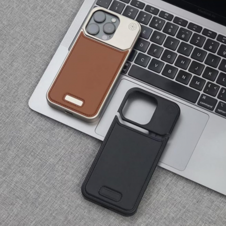 Husa iPhone 13 Pro Max, Dur Aluminiu si Piele cu MagSafe, Black [5]
