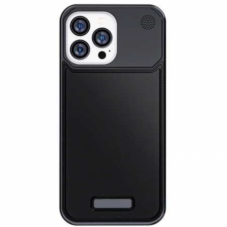 Husa iPhone 16 Pro, Dur Aluminiu si Piele cu MagSafe, Black [1]