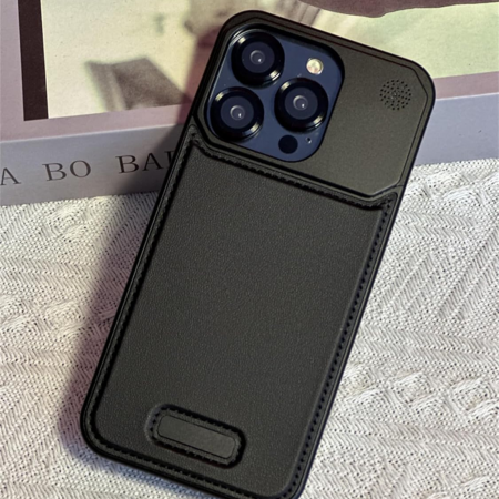 Husa iPhone 15 Pro Max, Dur Aluminiu si Piele cu MagSafe, Black [4]