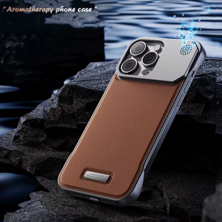 Husa iPhone 14 Pro, Dur Aluminiu si Piele cu MagSafe, Brown [7]