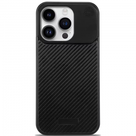IPHONE 15 PRO MAX - Husa iPhone 15 Pro Max, Dur Aluminiu si Carbon cu MagSafe, Black