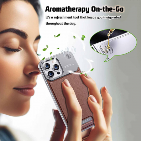 Husa iPhone 14 Pro, Dur Aluminiu si Piele cu MagSafe, Brown [12]