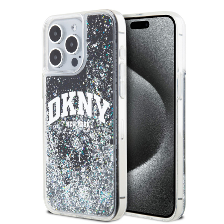 IPHONE 14 PRO - Husa iPhone 14 Pro, DKNY Liquid Glitter Arch, Black