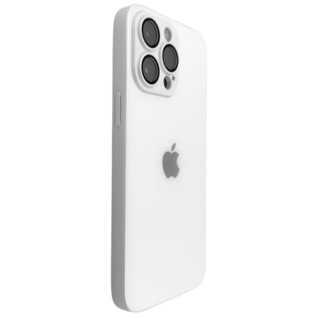 Husa iPhone 15 Pro, AG Glass MagSafe, Sticla si Silicon cu Protectie Lentile Camera, Alb Perlat - Mat [2]