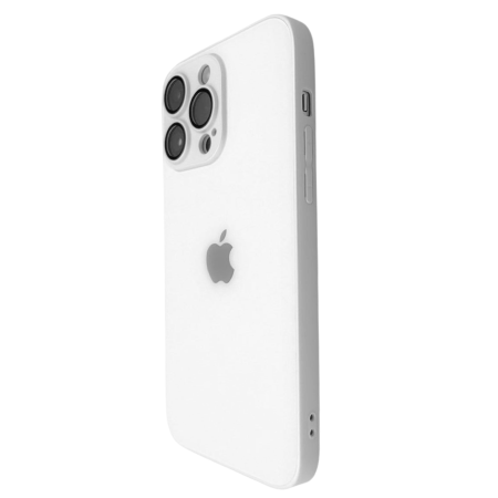 Husa iPhone 15 Pro, AG Glass MagSafe, Sticla si Silicon cu Protectie Lentile Camera, Alb Perlat - Mat [3]