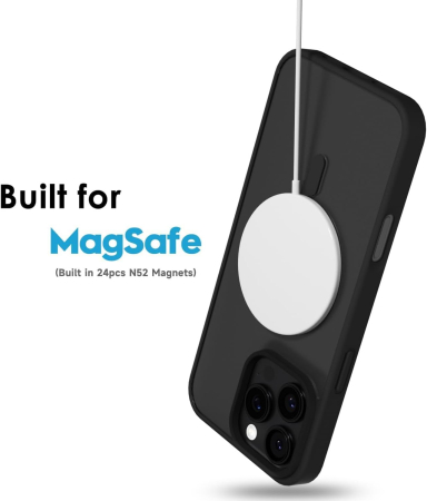 Husa iPhone 16 Pro, Crystal Clear MagSafe, Black [4]