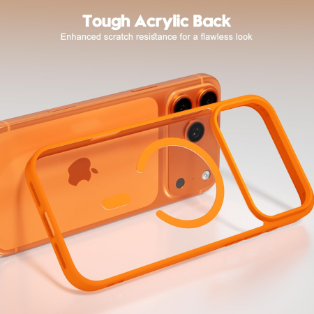 Husa iPhone 16 Pro Max, Crystal Clear MagSafe, Orange [1]