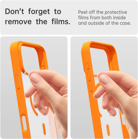 Husa iPhone 15 Pro Max, Crystal Clear MagSafe, Orange [5]