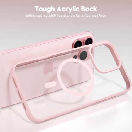 Husa iPhone 15 Pro, Crystal Clear MagSafe, Pink [1]