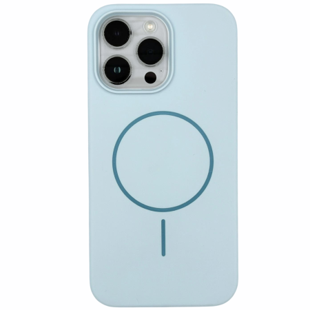 IPHONE 14 PRO MAX - Husa iPhone 14 Pro Max din Silicon cu Microfibra la Interior si MagSafe, Baby Blue