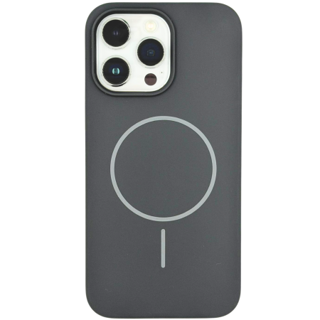 IPHONE 15 PRO MAX - Husa iPhone 15 Pro Max din Silicon cu Microfibra la Interior si MagSafe, Gri Antracit