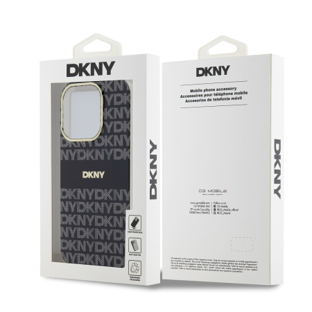 Husa iPhone 14 Pro Max, DKNY PC/TPU Repeat Pattern Tonal Stripe Magsafe, Black [4]