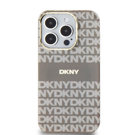Husa iPhone 14 Pro Max, DKNY PC/TPU Repeat Pattern Tonal Stripe Magsafe, Crem [1]