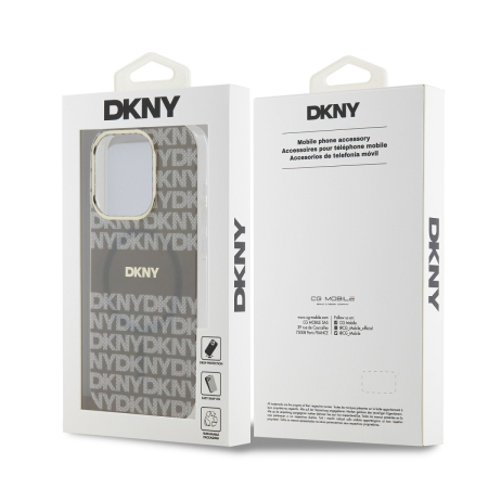 Husa iPhone 14 Pro Max, DKNY PC/TPU Repeat Pattern Tonal Stripe Magsafe, Crem [4]