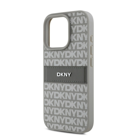 Husa iPhone 14 Pro Max, DKNY PU Leather Repeat Pattern Tonal Stripe, Beige [3]