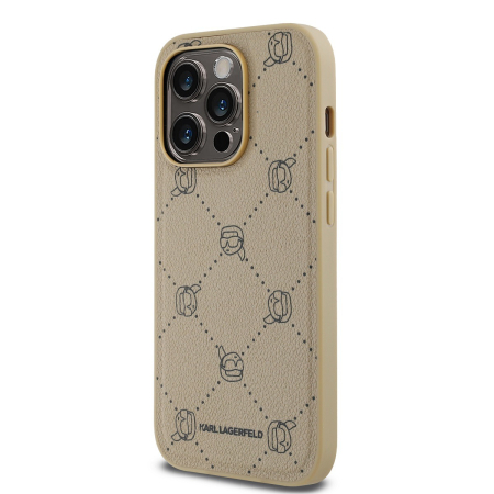 Husa iPhone 14 Pro Max, Karl Lagerfeld PU Karl Heads Pattern MagSafe, Beige [2]