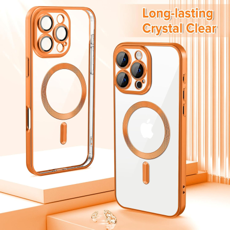 Husa iPhone 16 Pro, Luxury MagSafe Anti-Shock cu Protectie Lentile Camera, Cosmic Orange [1]