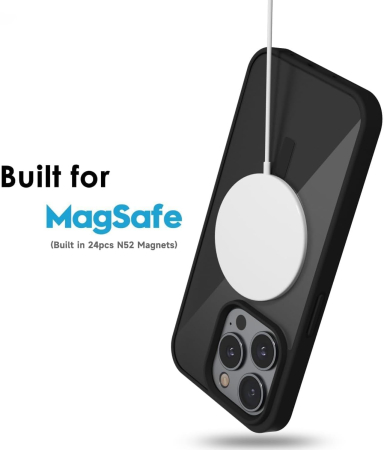 Husa iPhone 15, Crystal Clear MagSafe, Black [4]