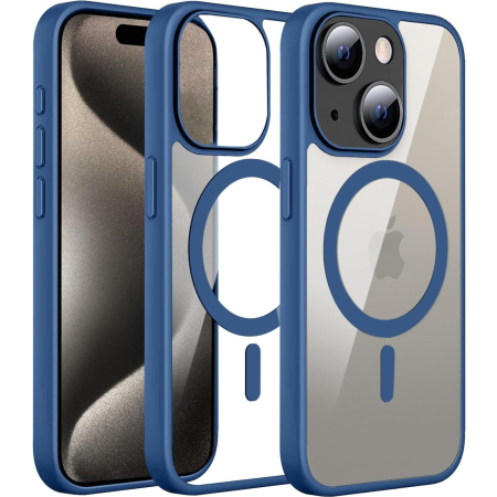 IPHONE 15 - Husa iPhone 15, Crystal Clear MagSafe, Deep Blue