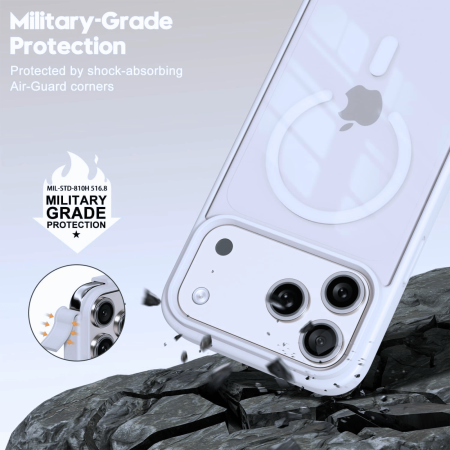 Husa iPhone 17 Pro, Crystal Clear MagSafe, Gri Titan [3]