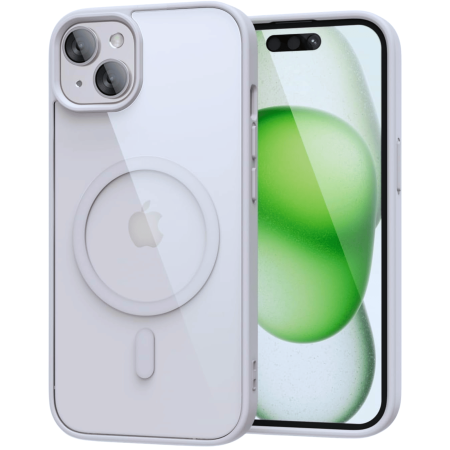 IPHONE 15 - Husa iPhone 15, Crystal Clear MagSafe, Gri Titan