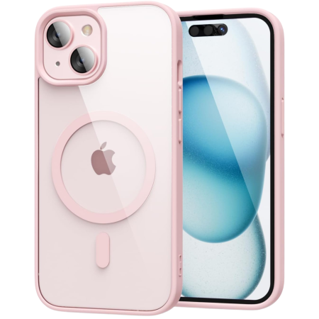 IPHONE 15 - Husa iPhone 15, Crystal Clear MagSafe, Pink