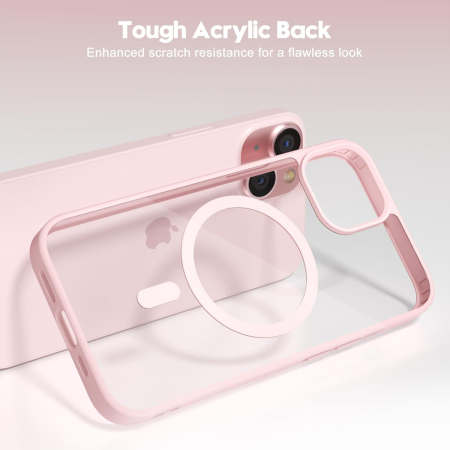 Husa iPhone 15, Crystal Clear MagSafe, Pink [1]