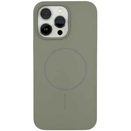 IPHONE 15 PRO - Husa iPhone 15 Pro din Silicon cu Microfibra la Interior si MagSafe, Gri