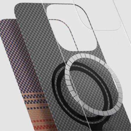 Husa iPhone 16, Kevlar Aramid Fiber with MagSafe, Orange Sunset [3]