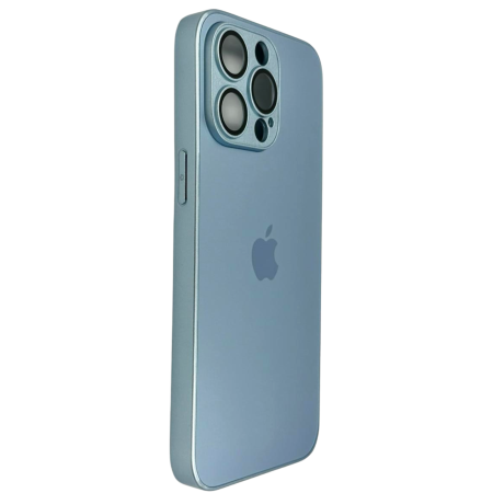 Husa iPhone 16 Pro Max, AG Glass MagSafe, Sticla si Silicon cu Protectie Lentile Camera, Baby Blue - Mat [2]