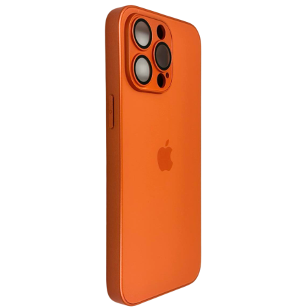 Husa iPhone 15 Pro Max, AG Glass MagSafe, Sticla si Silicon cu Protectie Lentile Camera, Orange - Mat [1]