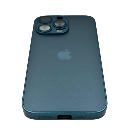 Husa iPhone 16 Pro, AG Glass MagSafe, Sticla si Silicon cu Protectie Lentile Camera,Royal Blue - Mat [3]