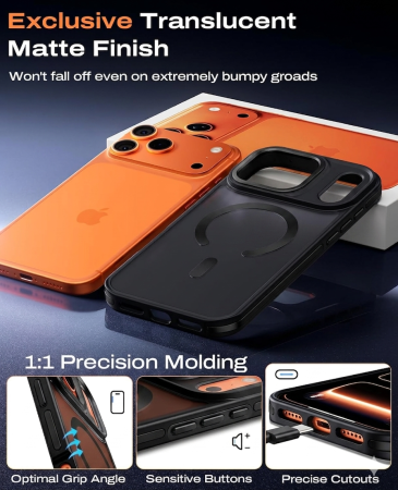 Husa iPhone 16 Pro, Anti-Slip Shockproof, Military-Grade Protection, MagSafe, Black [3]