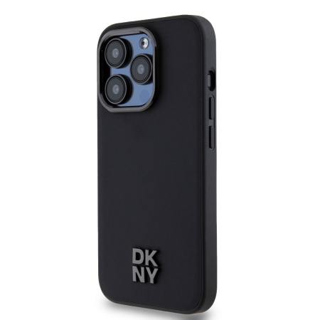 Husa iPhone 15 Pro Max, DKNY PU Leather Stack Logo Magsafe, Black [2]