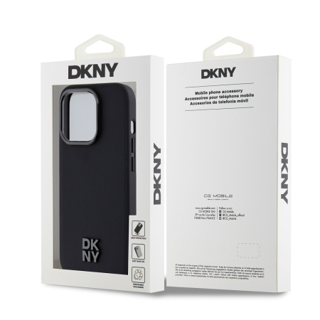 Husa iPhone 15 Pro Max, DKNY PU Leather Stack Logo Magsafe, Black [5]